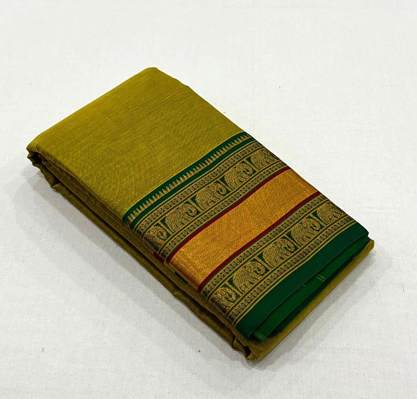 Jari Woven Elephant Border Pure Cotton Saree
